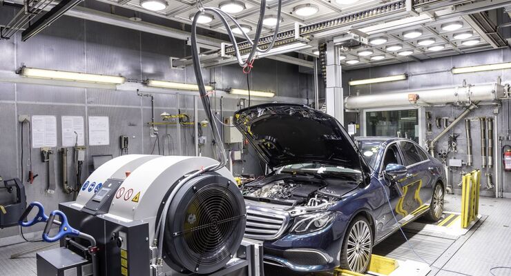 Bei den Mercedes-Prüfständen für WLTP-Messungen handelt es sich um Hightech-Labore